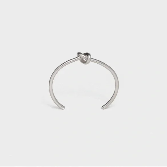 Celine Knot Extra-Thin Bracelet in Brass with Rhodium Finish Silver - Picture 3 of 9